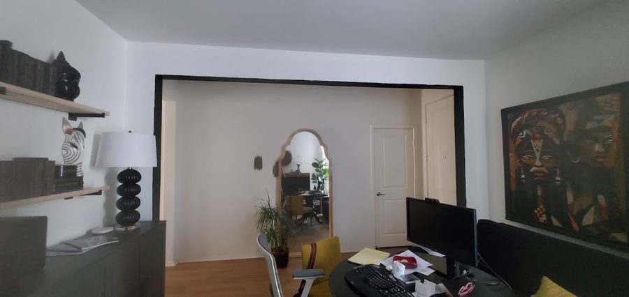 Cheryl S. review photo – entryway framing and drywall project